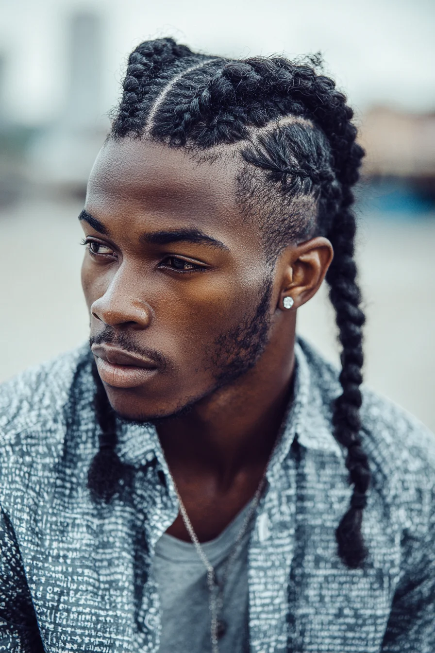 Tight Cornrow/Dutch Braids with Low Taper — Mens Protective Style