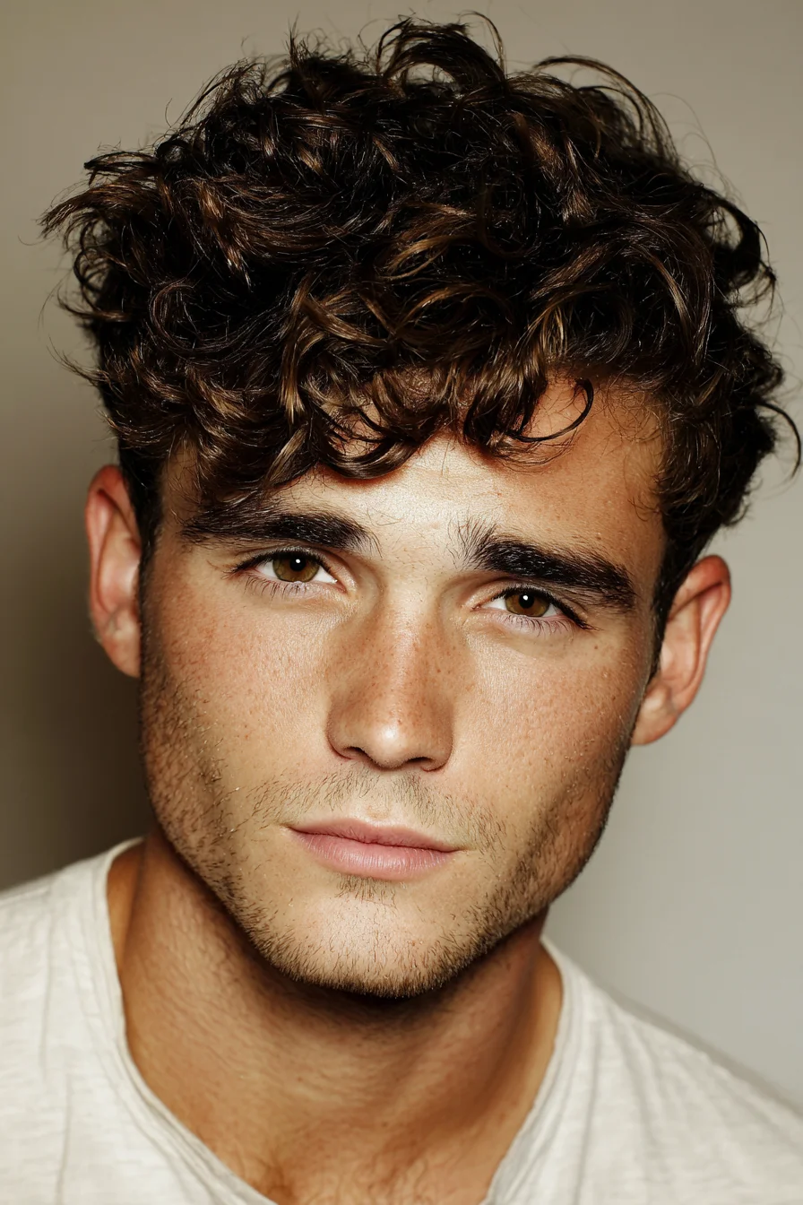 Tousled Curly Crop with Textured Fringe — Mens Curly Hairstyle