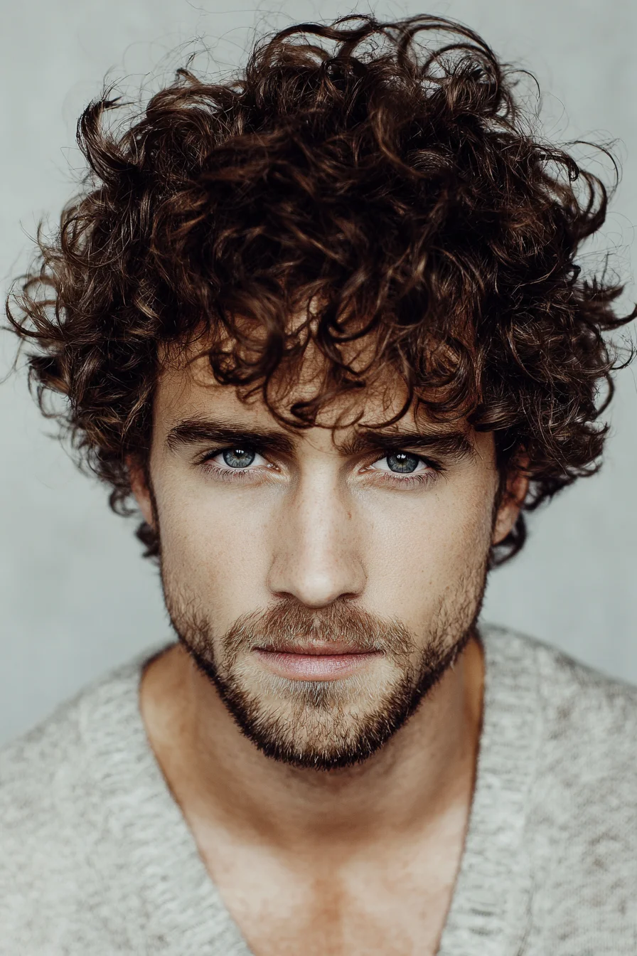 Tousled Natural Curls with Short Sides — Mens Textured Curly Hairstyle