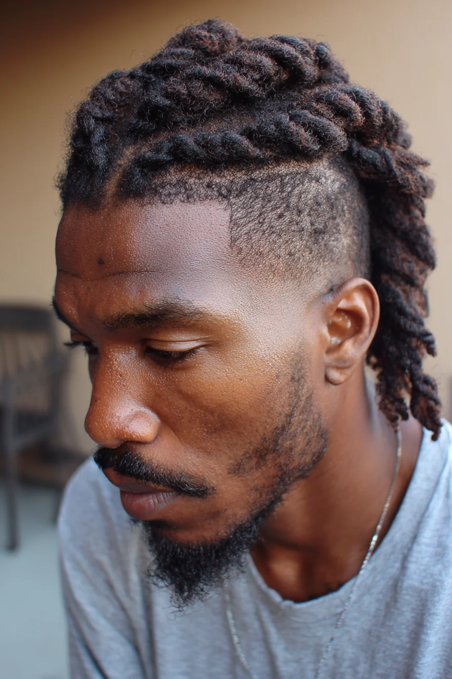 Twist Mohawk with High Fade — Mens Natural Hair Two‑Strand Twists