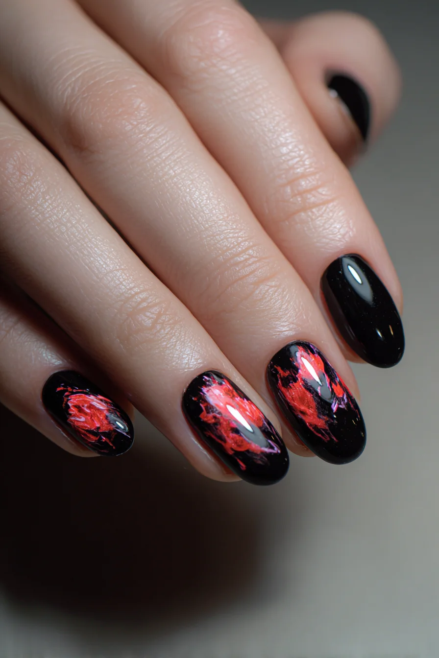 Abstract Black-and-Red Flame Tattoo — Forearm, Chest & Bicep Placement