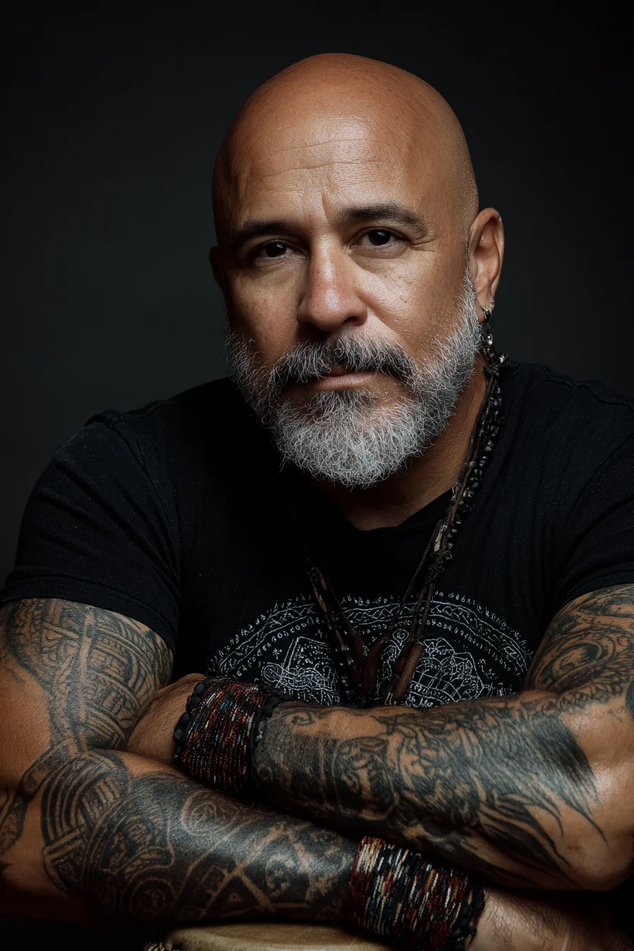 Bald Scalp with Salt-and-Pepper Beard — Modern Mens Grooming