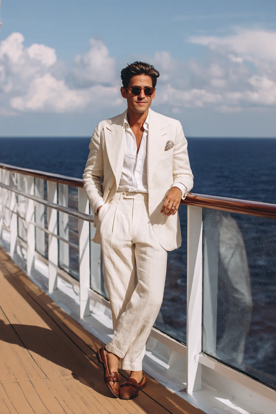 Cream Linen Suit - Modern Resort & Cruise Menswear