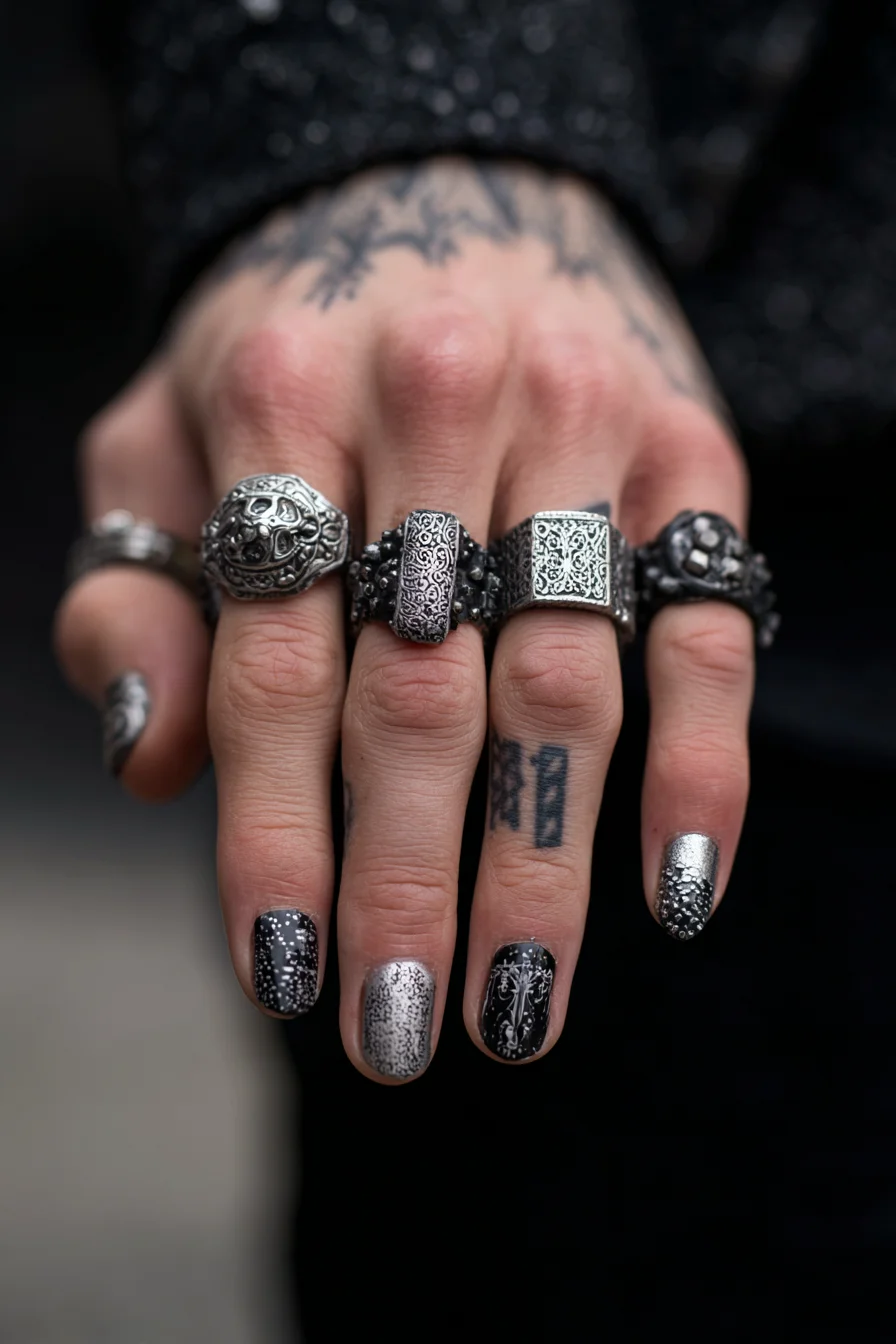 Geometric Knuckle & Finger Tattoo — Minimal Blackwork Numerals