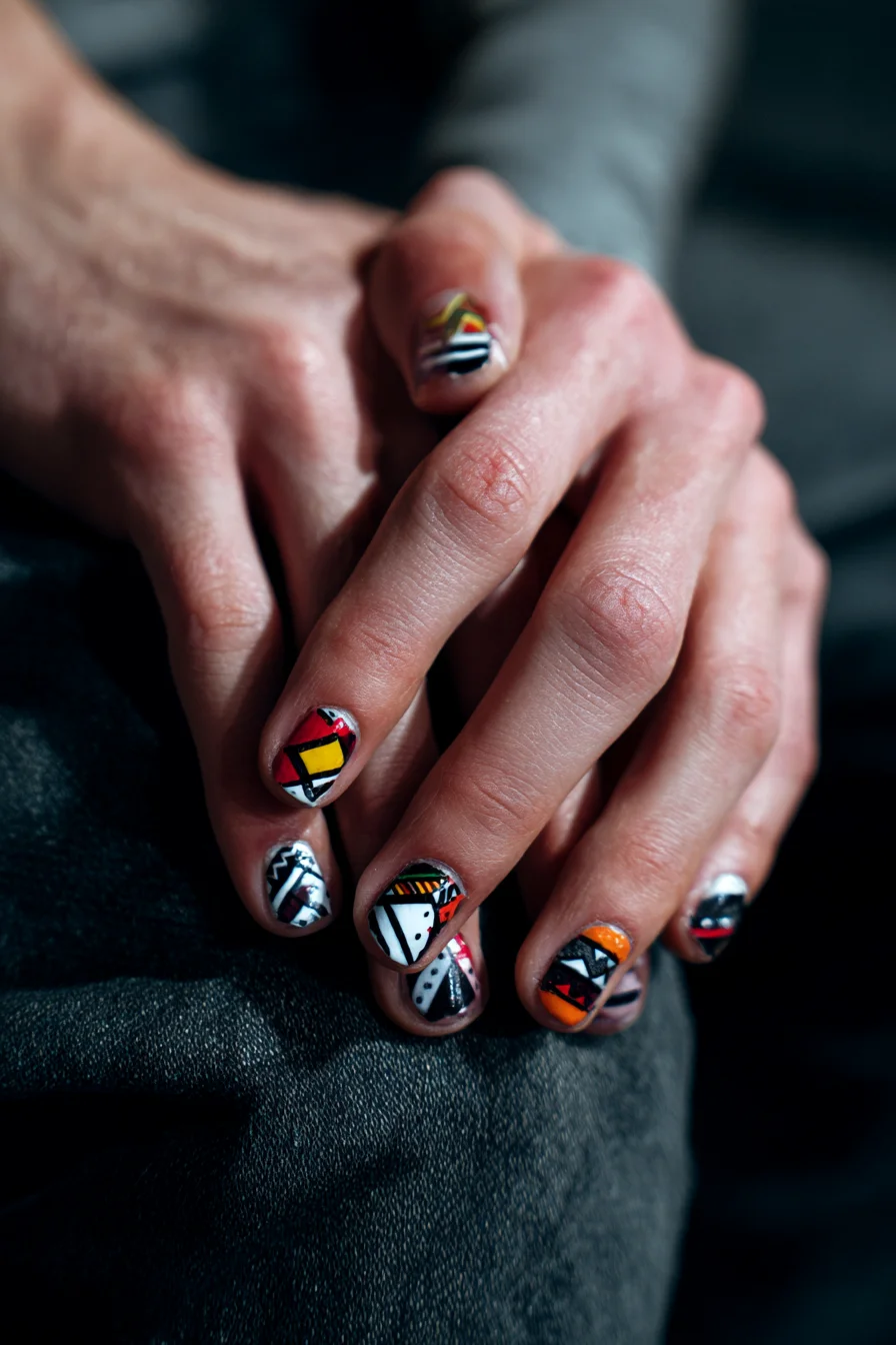 Geometric Tribal Linework Tattoo — Bold Patterns for Fingers, Forearm & Chest