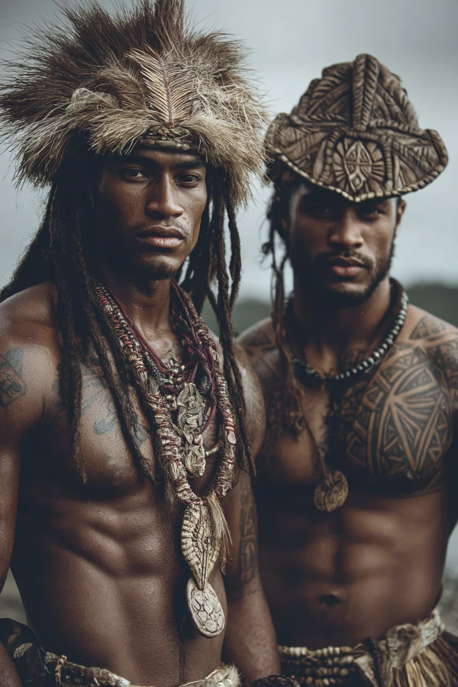 Long Natural Dreadlocks with Tribal Headdress — Mens Styling Guide