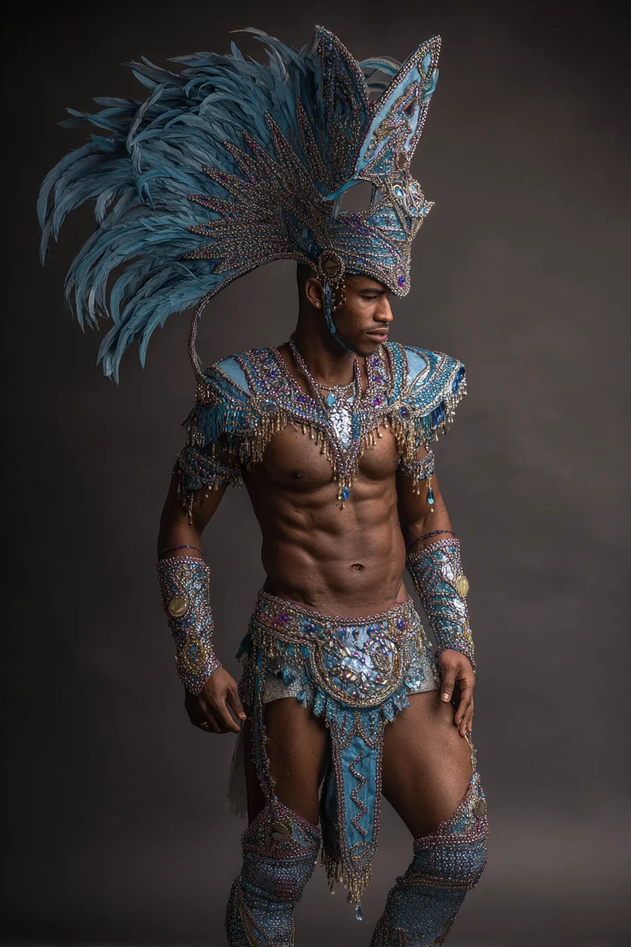 Men’s Carnival Fashion: Beaded Feathered Costume & Styling Tips