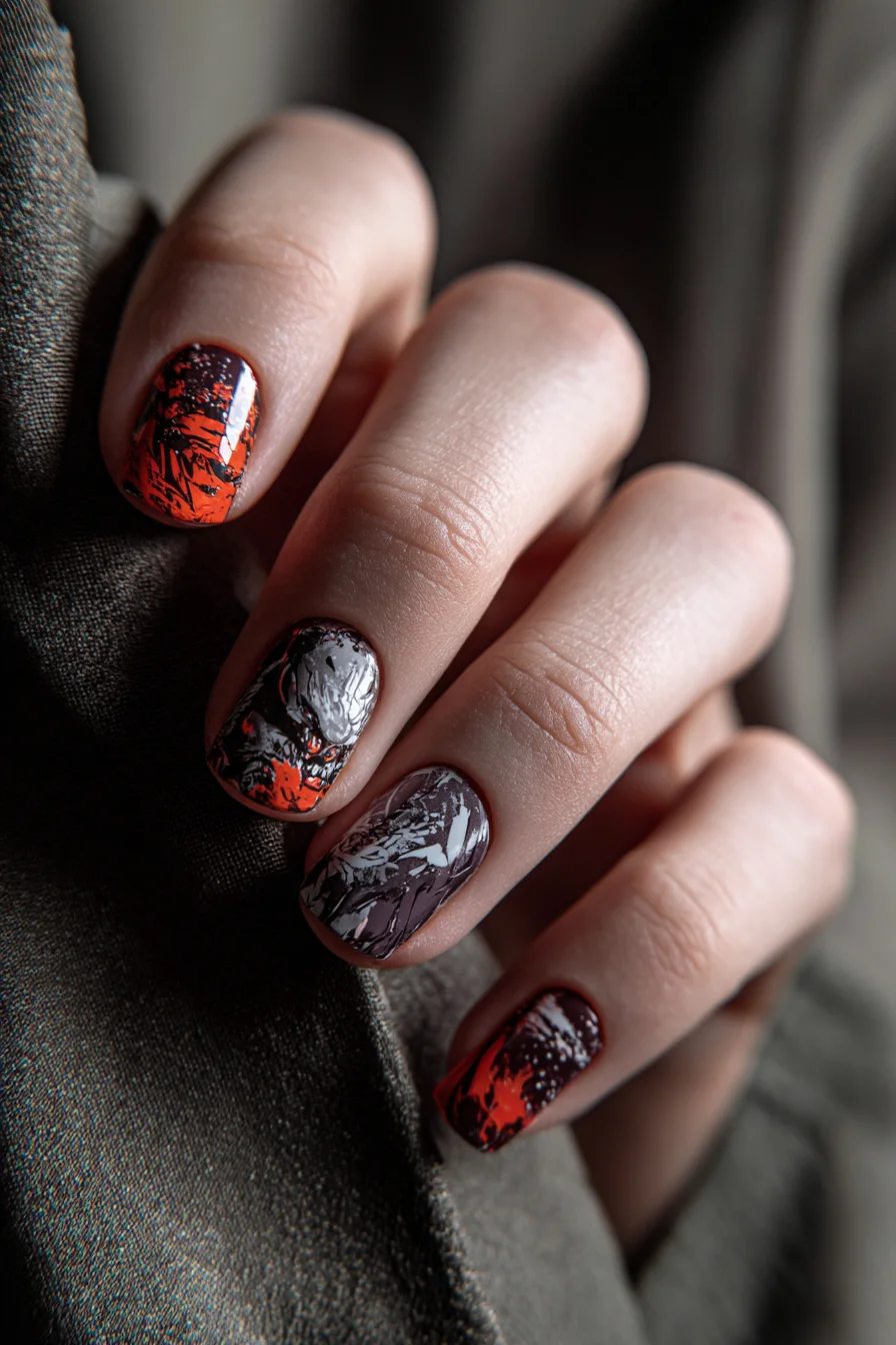 Mens Abstract Black & Red Ink-Splatter Tattoo — Placement & Style