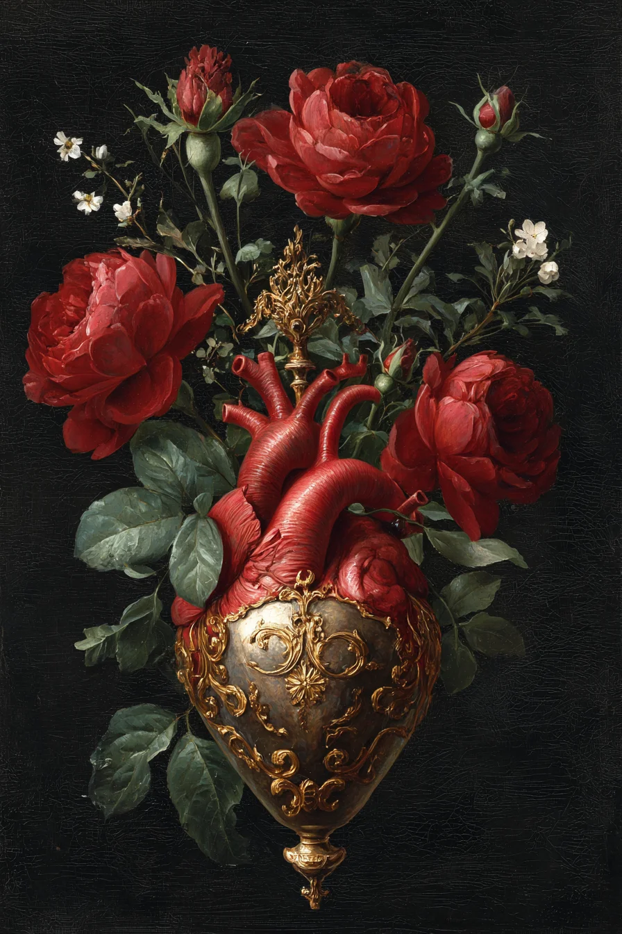 Mens Sculpted Red Pompadour with Tapered Sides