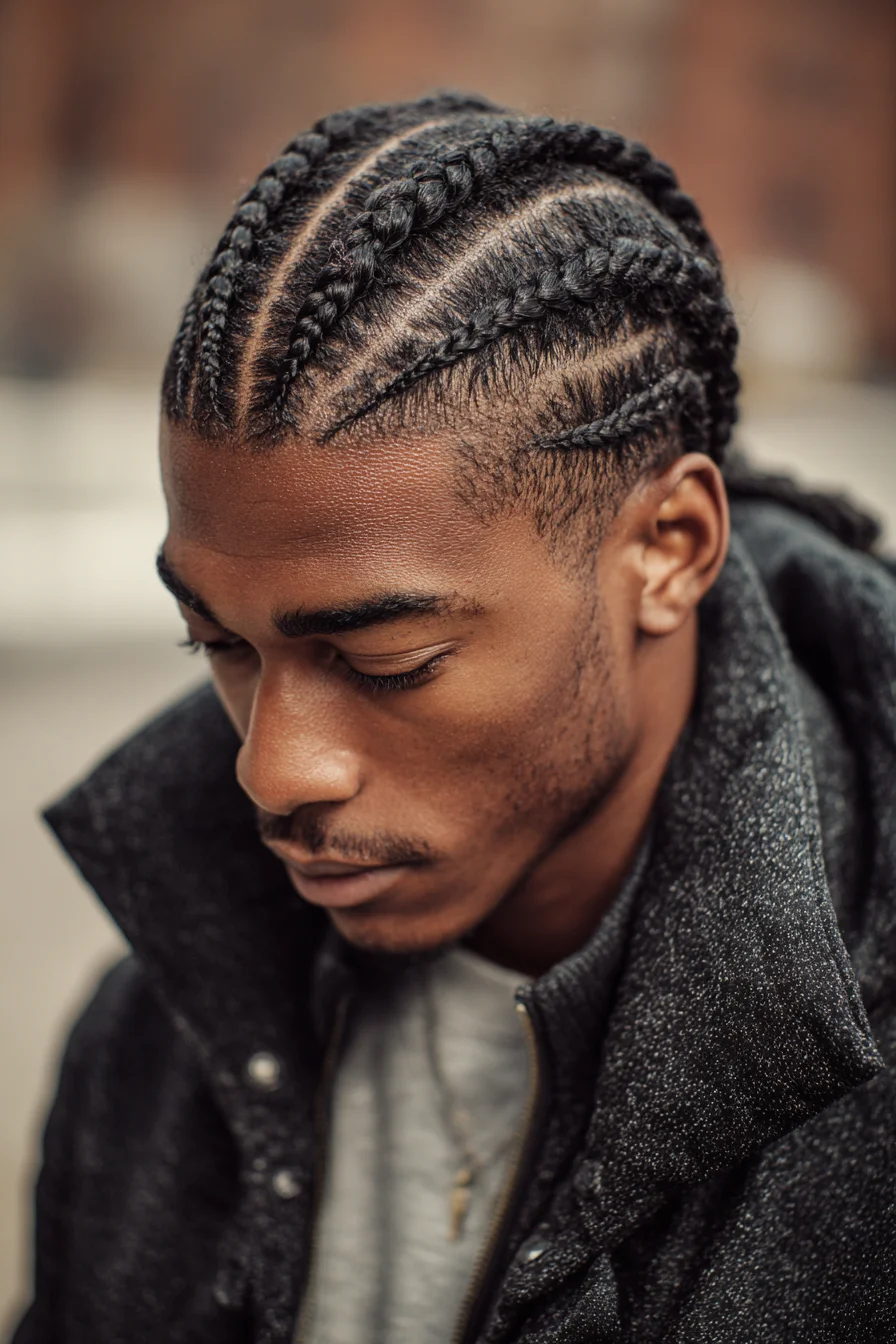 Mens Straight-Back Cornrows — Clean Braided Style
