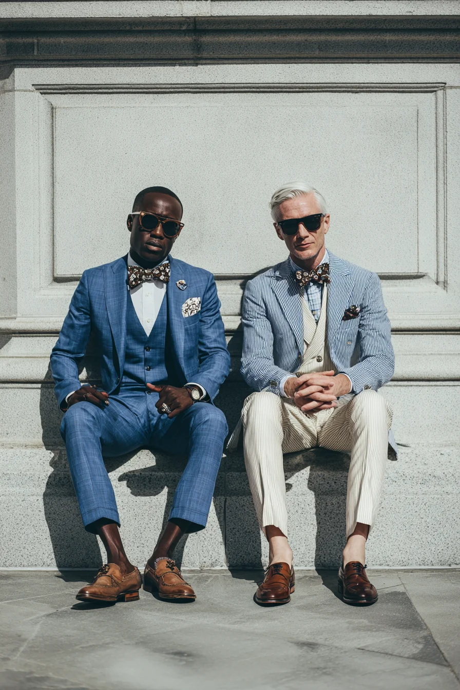 Mens Summer Tailoring: Blue Three-Piece & Seersucker Separates