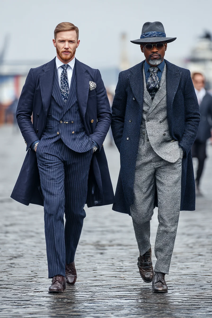 Modern Double‑Breasted Suits: Navy Overcoats, Pattern Mixing & Smart Accessories