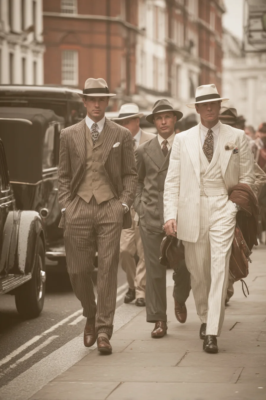 Modern Pinstripe Three‑Piece Suit — Mens Tailoring & Vintage Styling