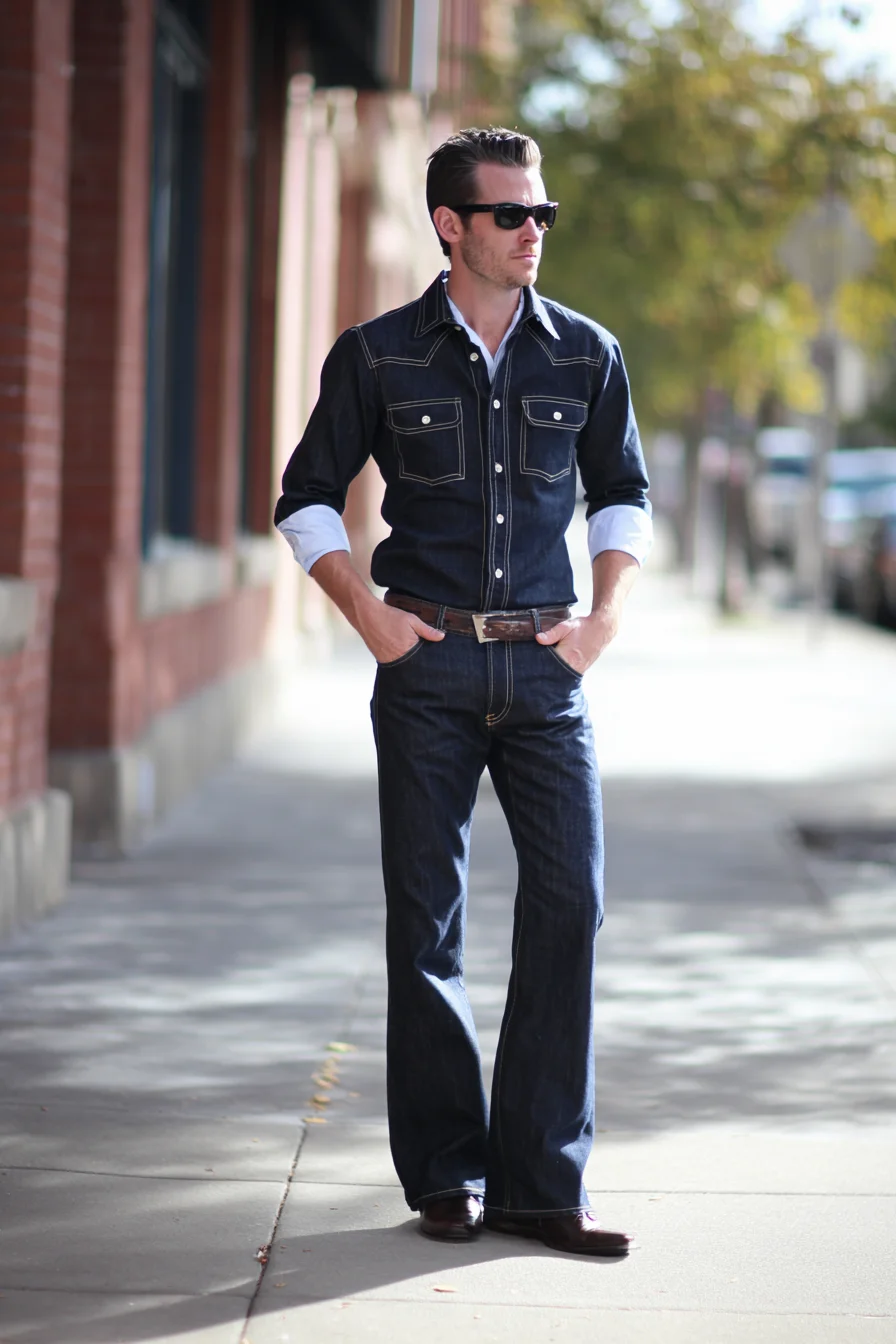 Slicked-Back Pompadour with Low Taper — Mens Classic Style