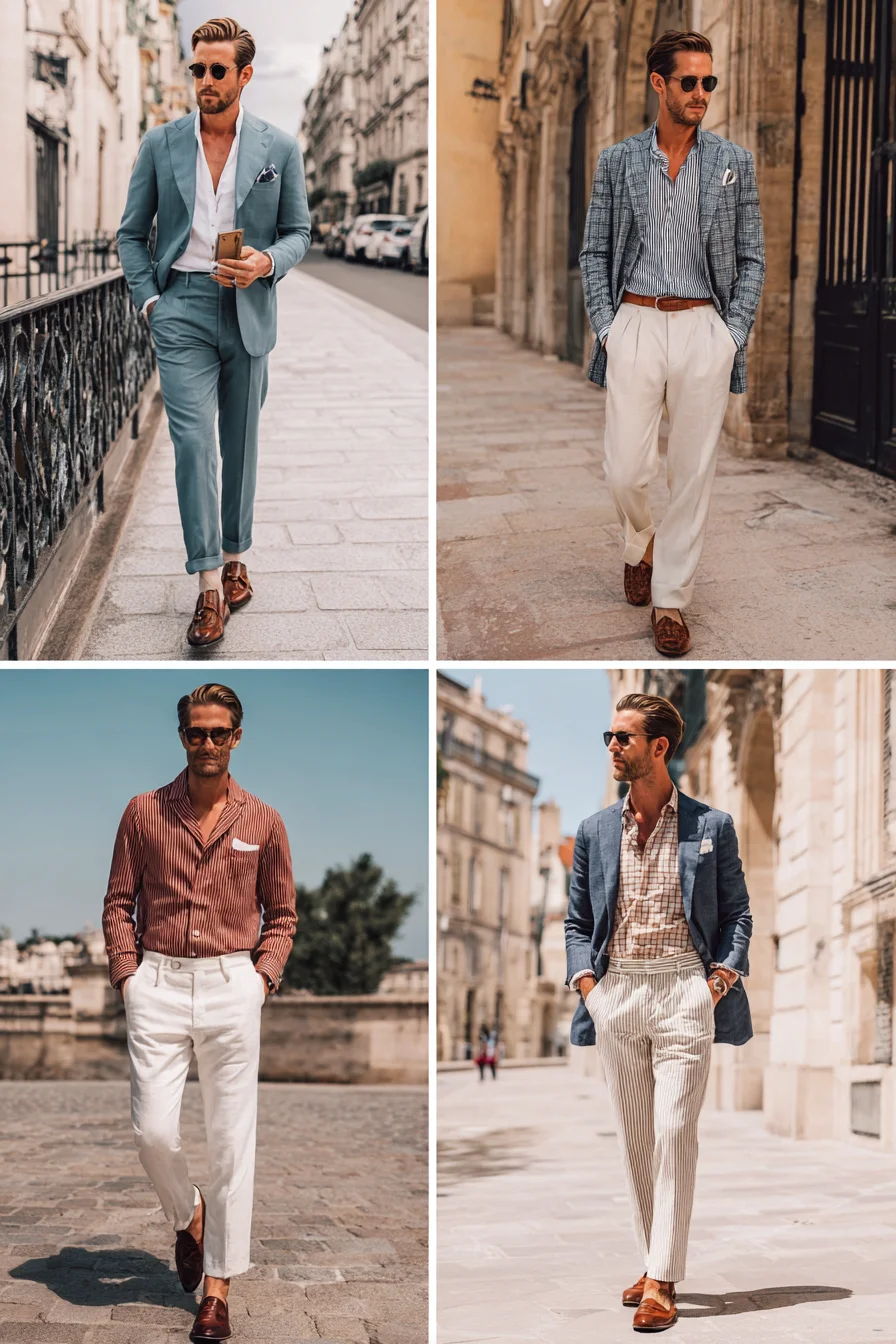 Summer Smart-Casual: Lightweight Blazers, Linen Shirts & Brown Loafers