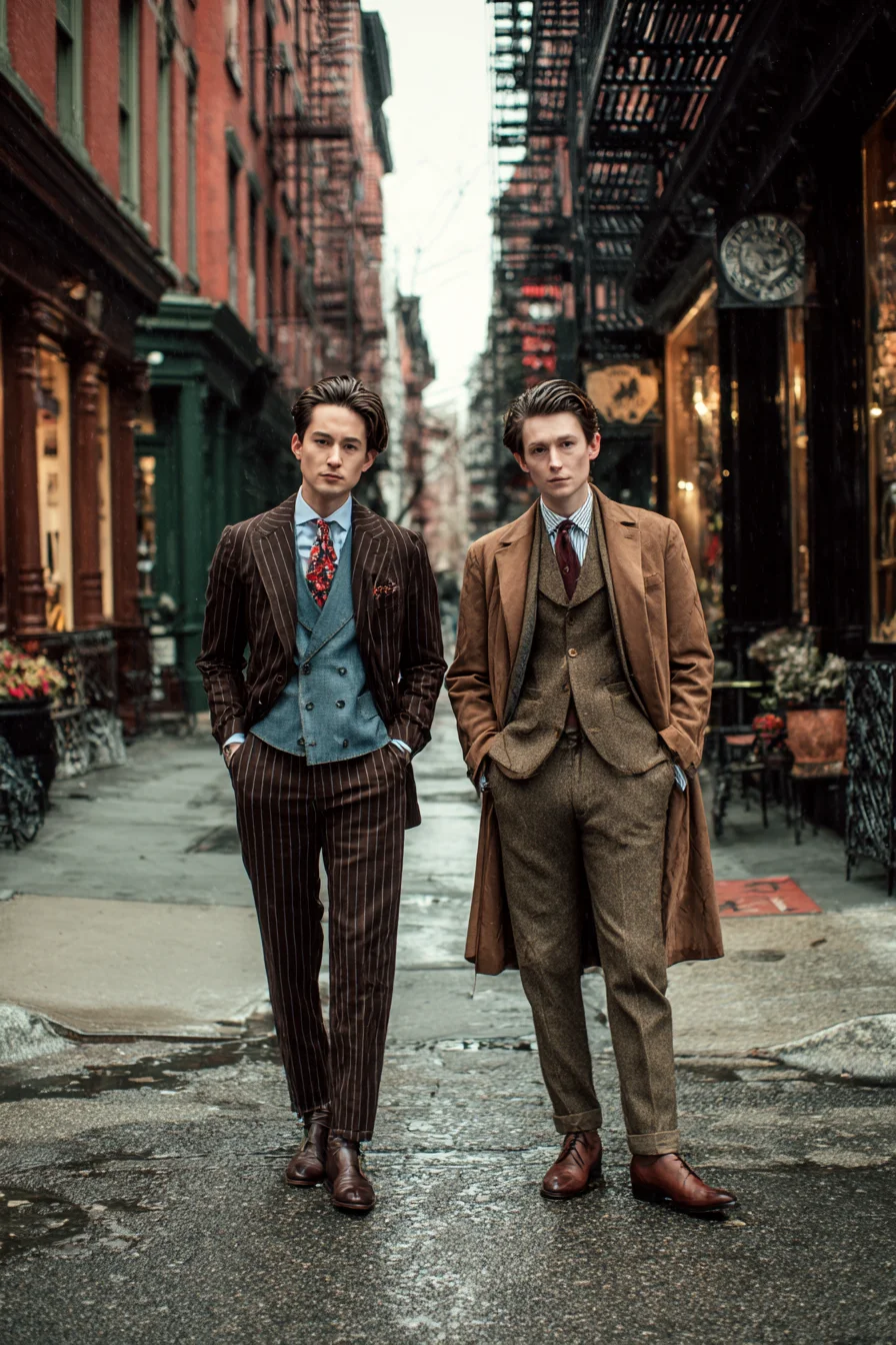 Tailored Tweed & Pinstripe Suits: Vintage-Inspired Mens Layering for City Style