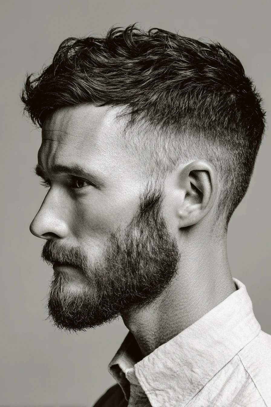 Textured Crop Fade — Short Sides with Messy Textured Top for Men