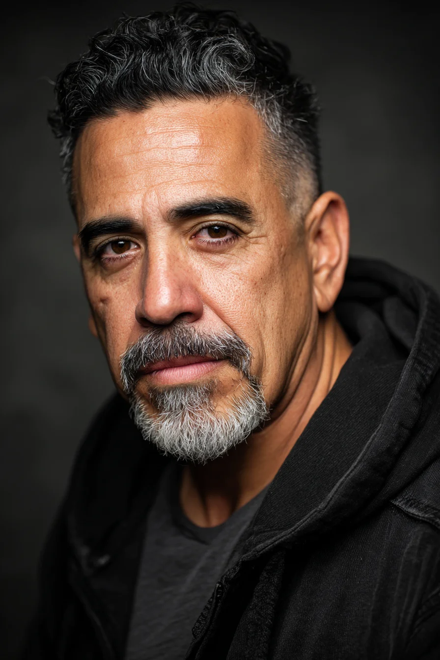 Textured Crop with Low Fade for Men — Salt-and-Pepper Modern Cut