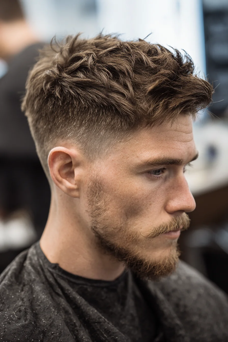 Textured Crop with Low Skin Fade — Modern Mens Tousled Top