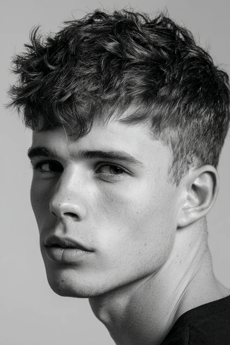 Textured Crop with Short Tapered Sides — Modern Mens Tousled Hairstyle