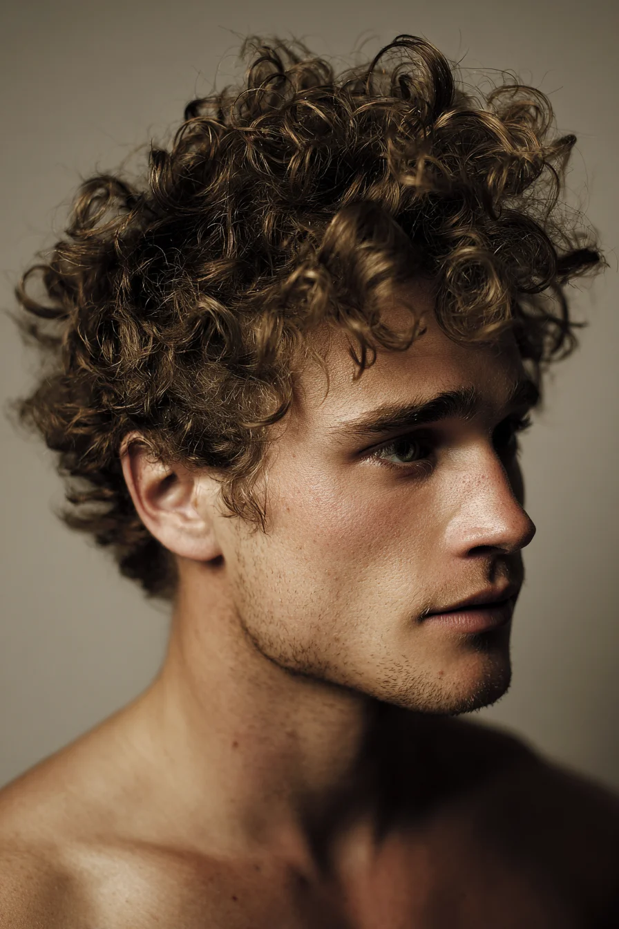 Textured Curly Crop for Men — Natural Volume with Defined Curls