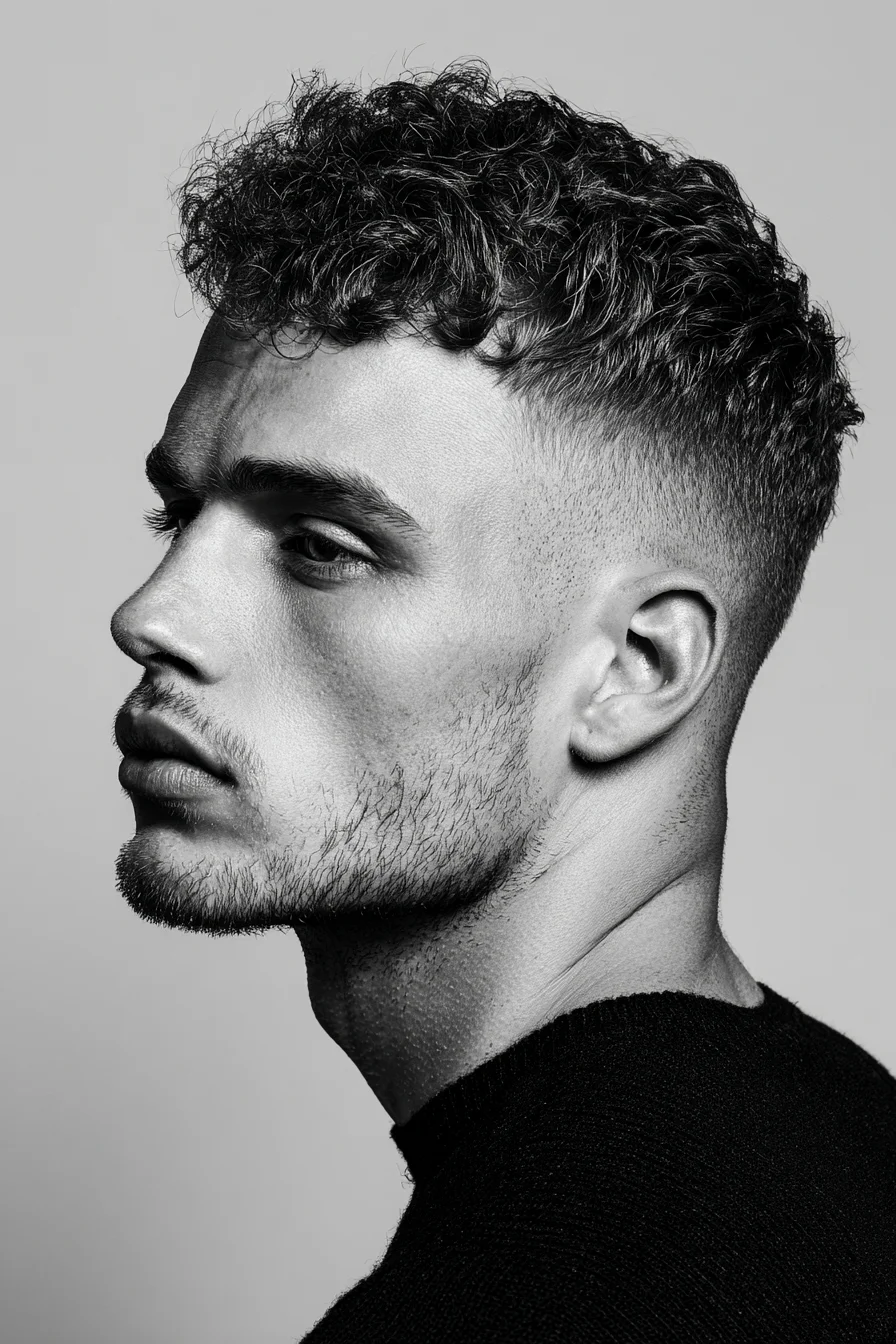Textured Curly Crop with High Fade — Modern Mens Short Haircut
