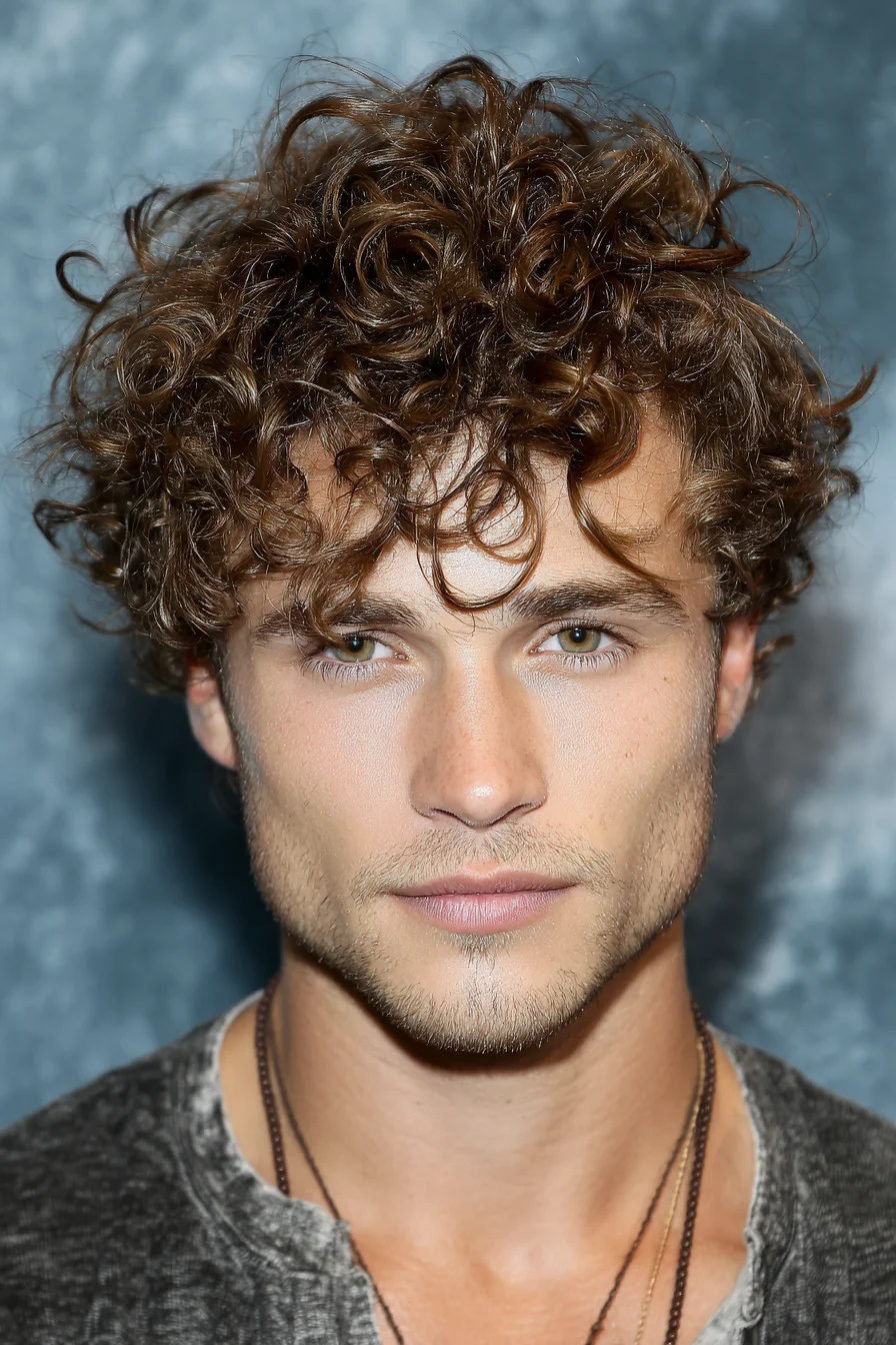 Textured Curly Crop with Natural Volume for Men