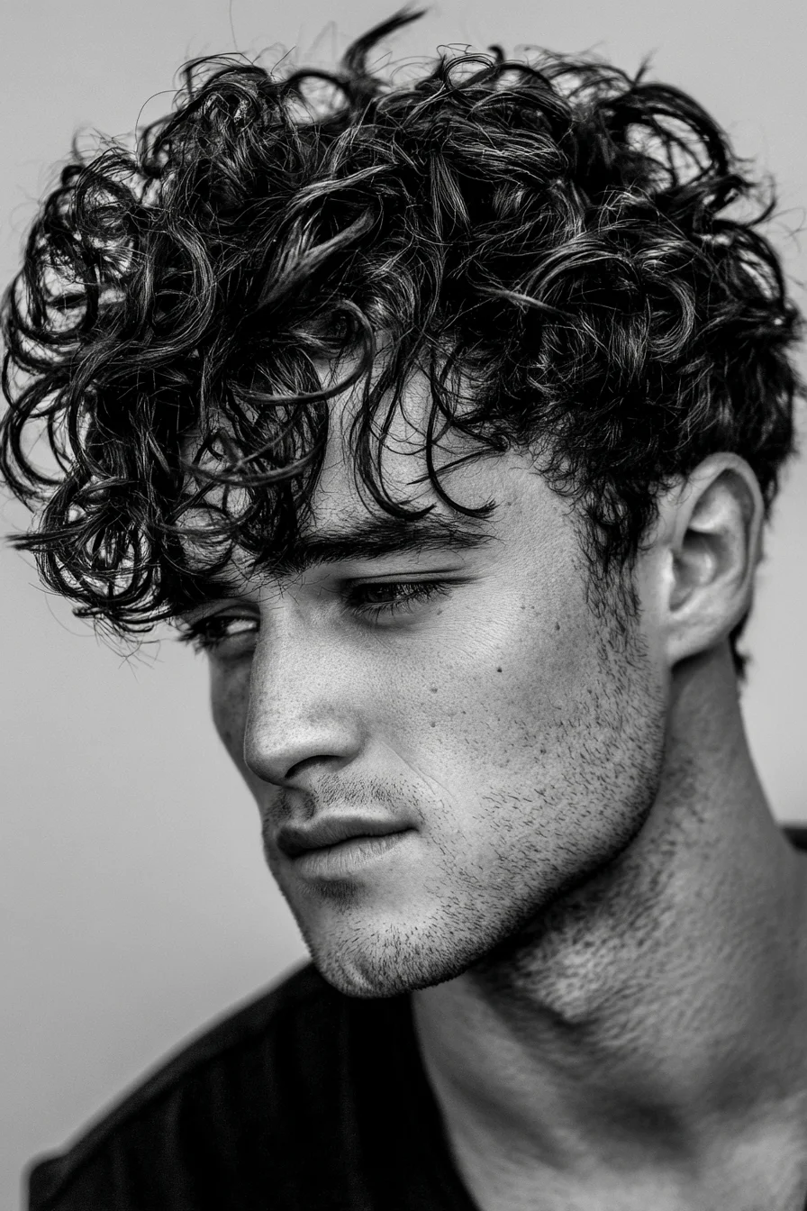 Textured Curly Fringe with Short Taper — Modern Mens Curly Hairstyle