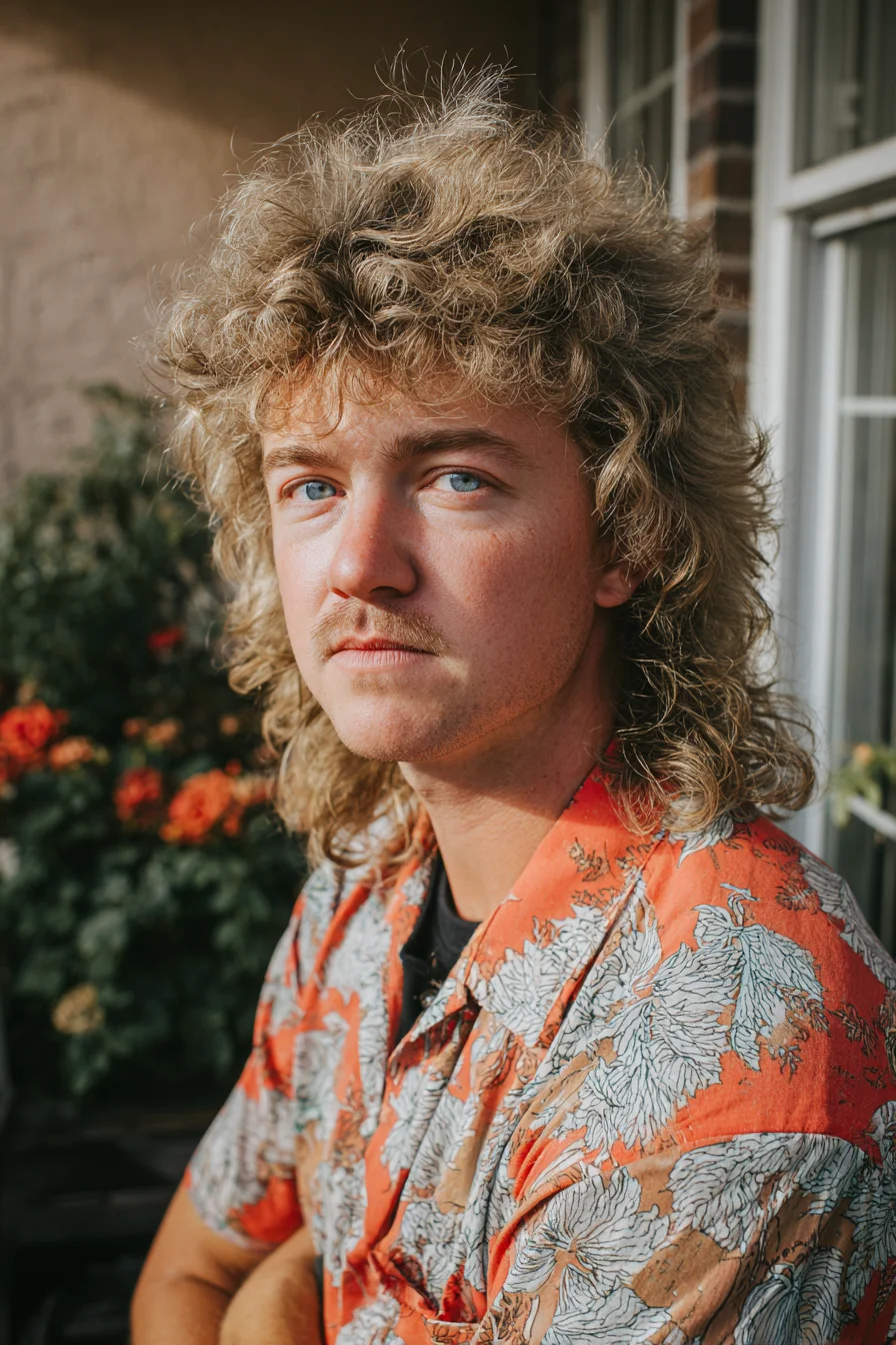 Textured Curly Mullet — Layered Shag for Men