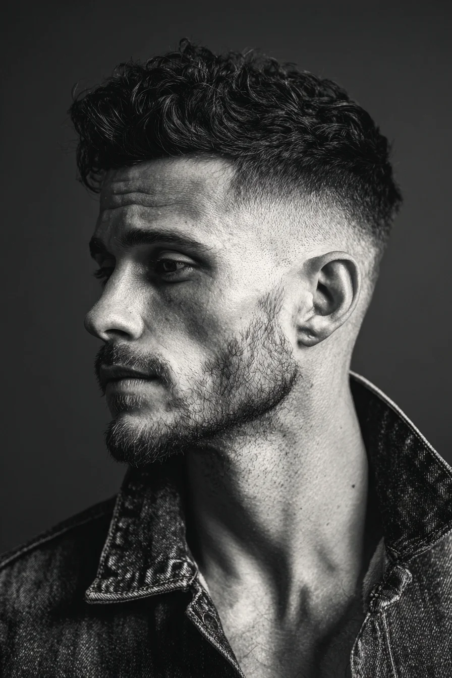 Textured Curly Top with High Skin Fade — Modern Mens Fade Hairstyle