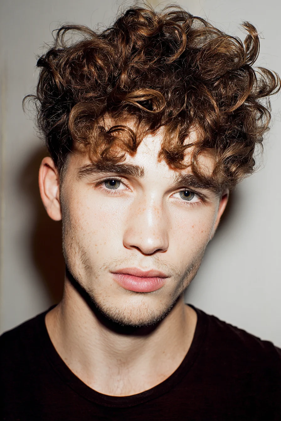 Textured Curly Top with Tapered Sides — Modern Mens Curly Hairstyle
