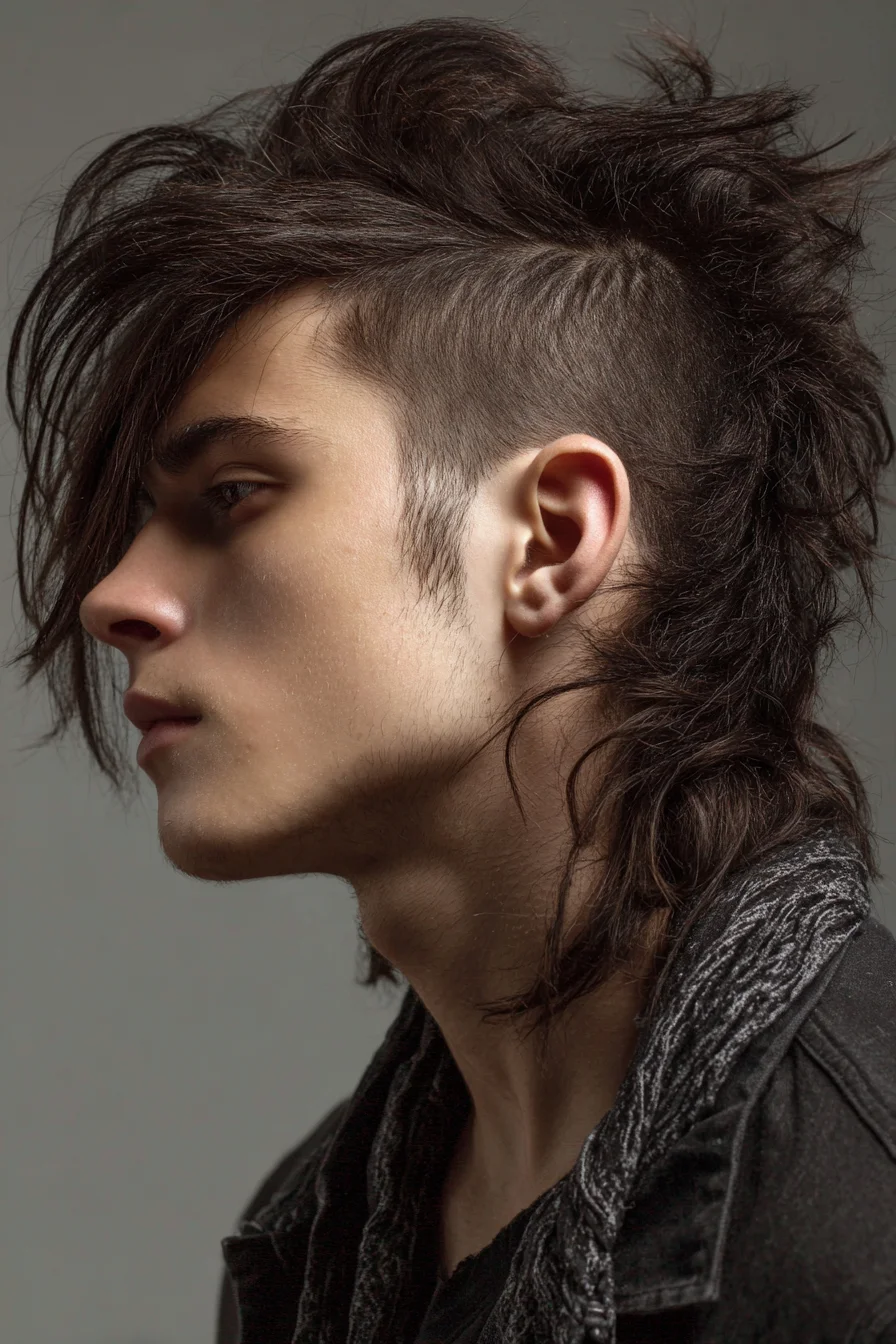 Textured Disconnected Mullet with Undercut — Mens Long-Top Style