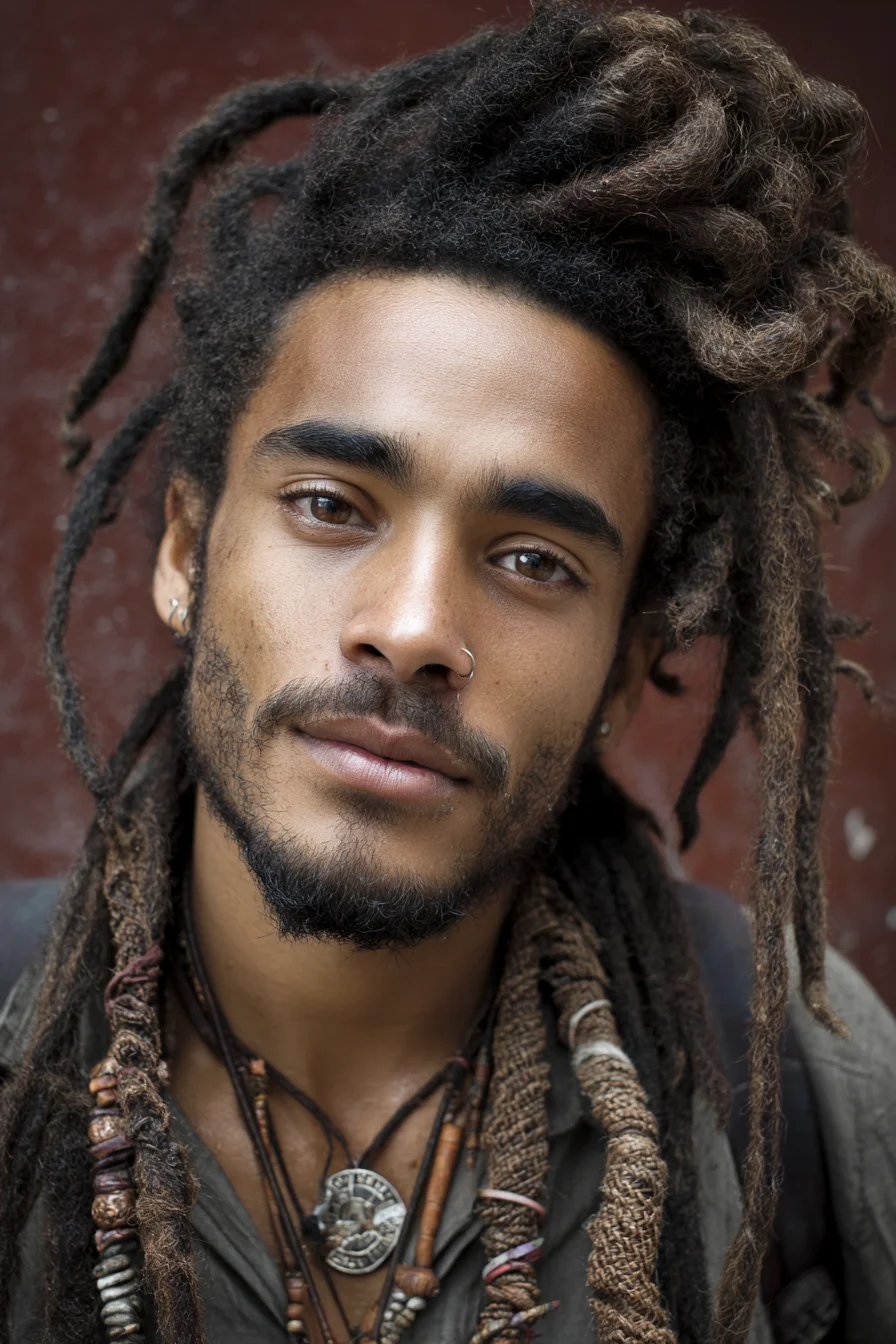 Textured Freeform Dreadlocks / Locs with High Loose Top — Mens Natural Hairstyle