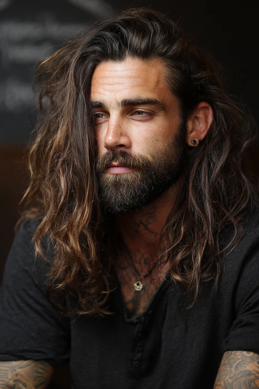 Textured Long Mens Hair with Natural Waves — Styling & Maintenance Guide
