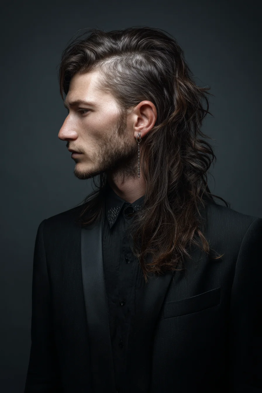 Textured Long Mullet with Short Side Undercut — Modern Mens Hairstyle