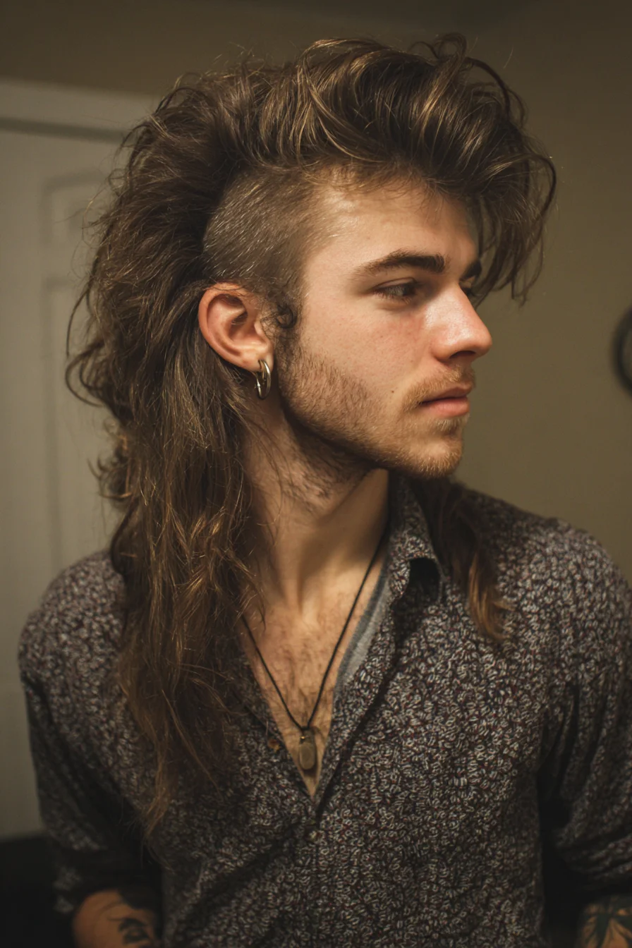 Textured Long Mullet with Undercut — Modern Mens Mullet Hairstyle