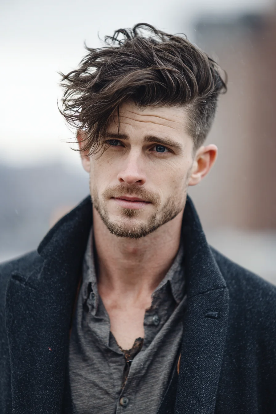 Textured Messy Quiff with Tapered Sides — Modern Mens Hairstyle