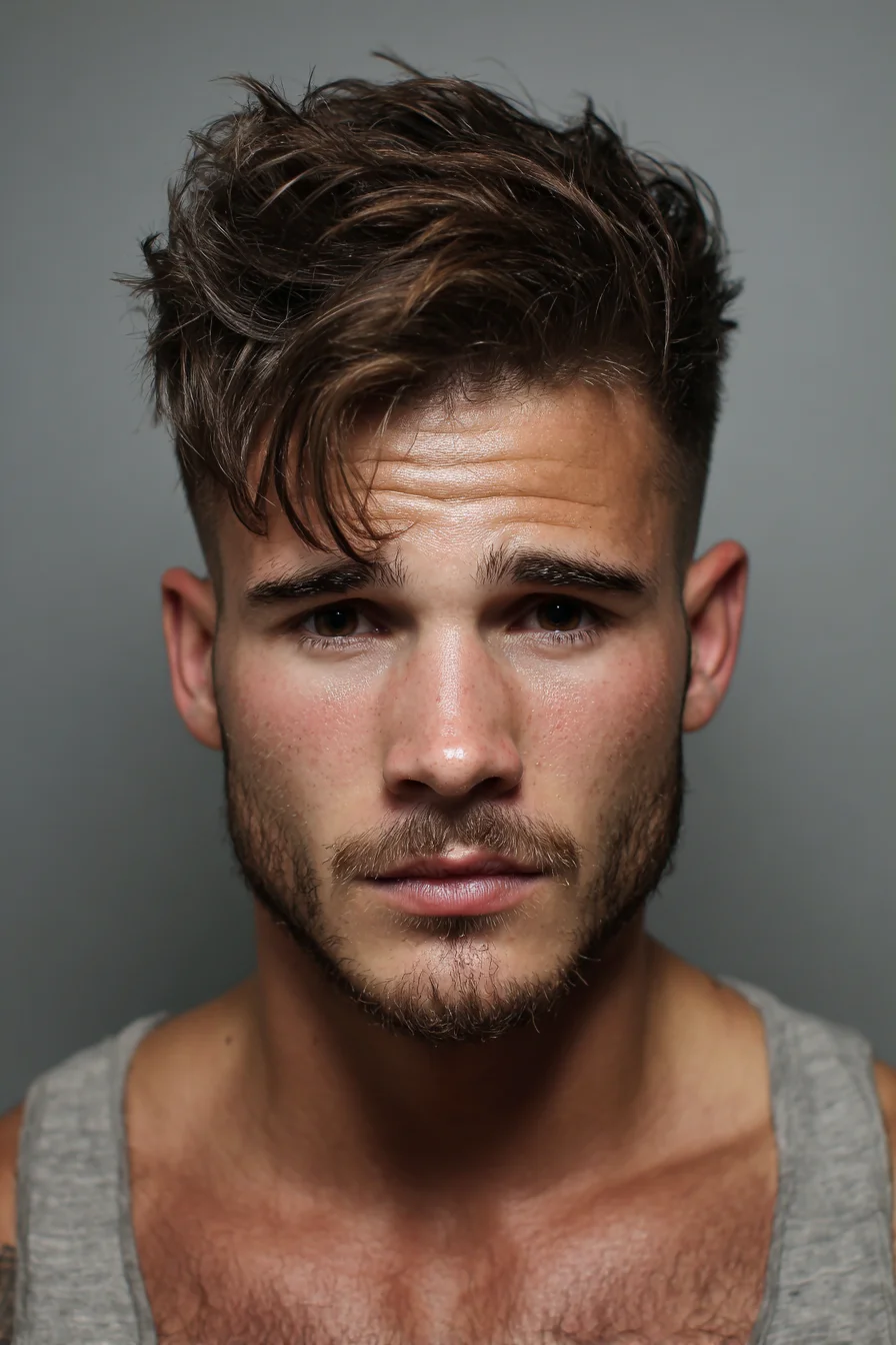 Textured Messy Quiff with Tapered Sides — Modern Mens Short Sides, Long Top