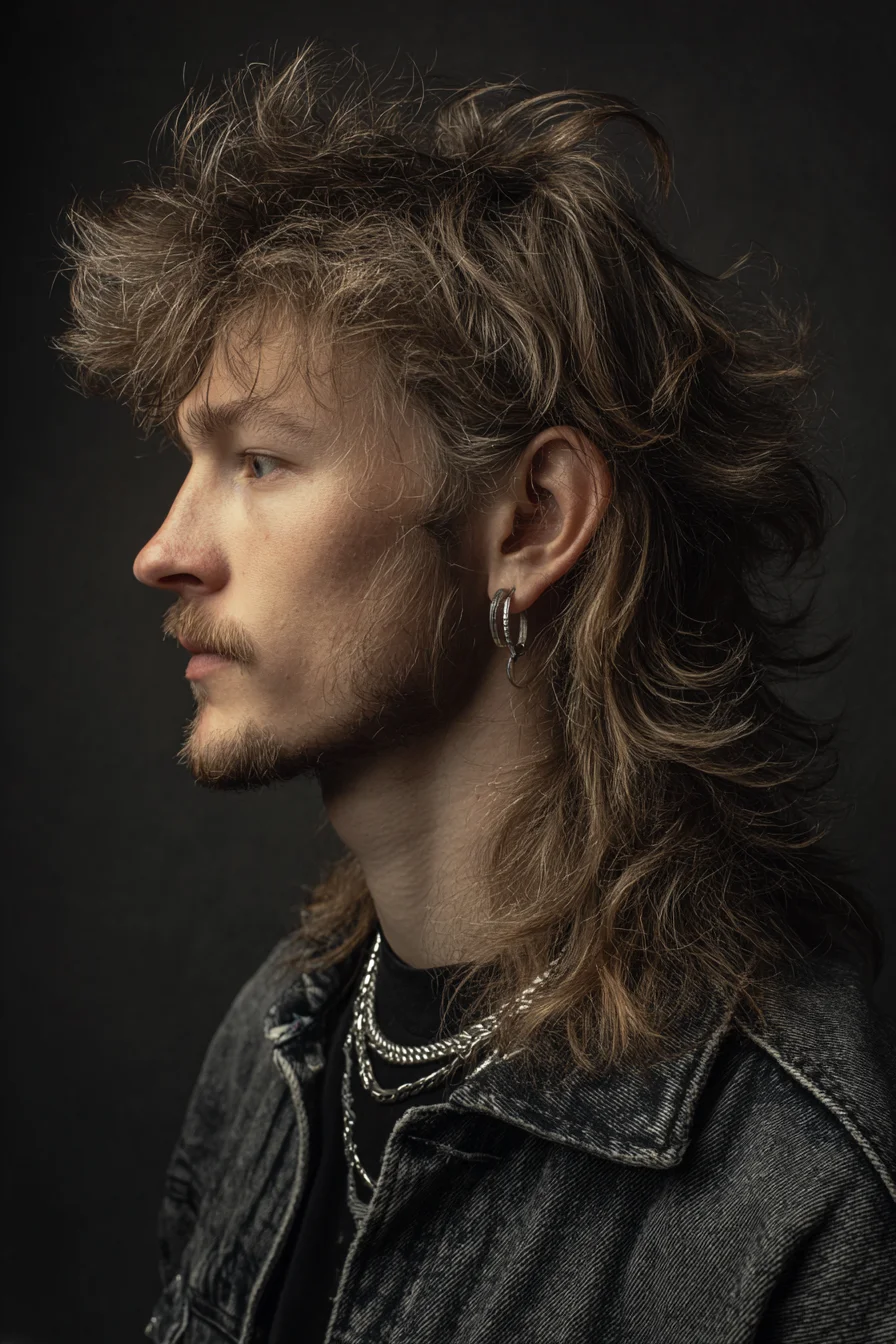 Textured Modern Mullet for Men — Layered Shag with Fringe