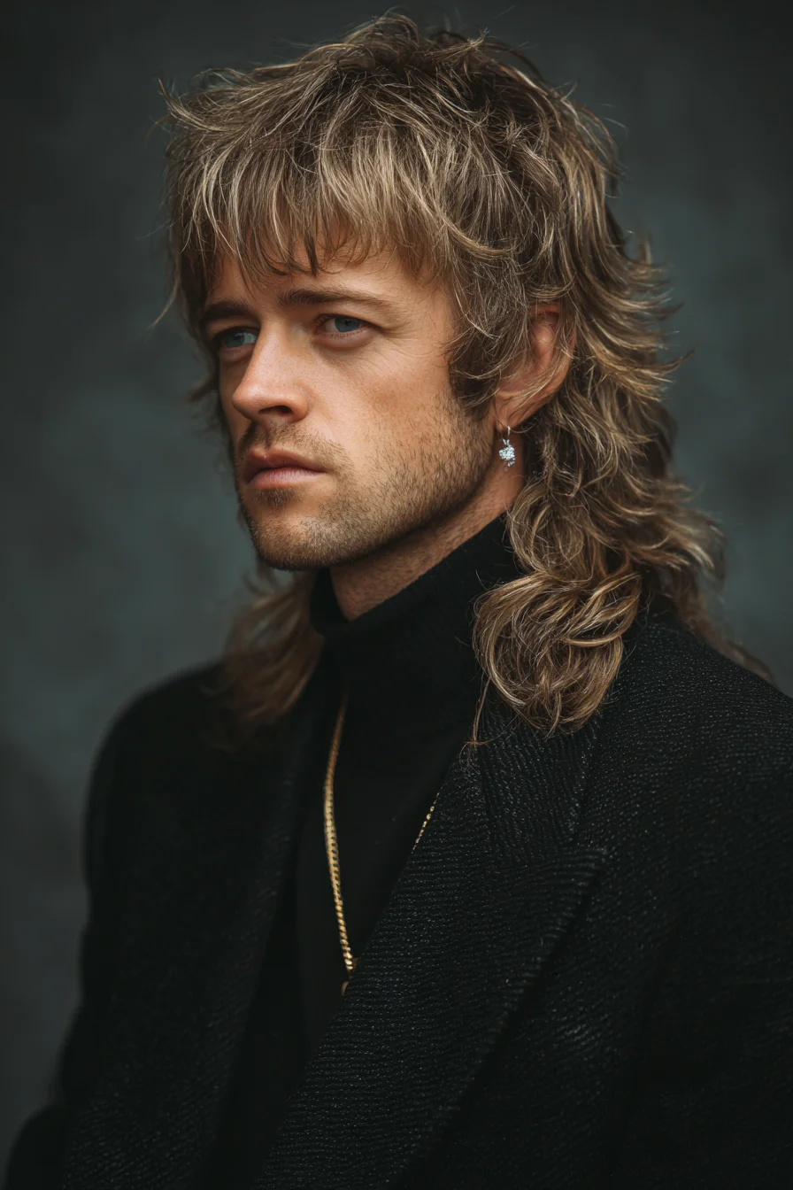 Textured Modern Mullet with Shaggy Fringe