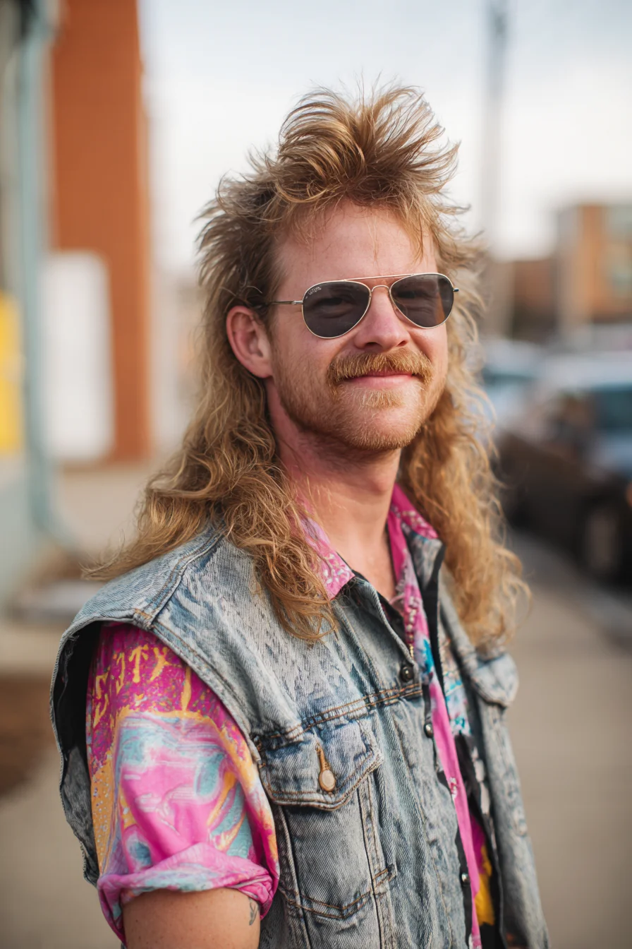Textured Modern Mullet with Voluminous Top — Mens Long Mullet Style