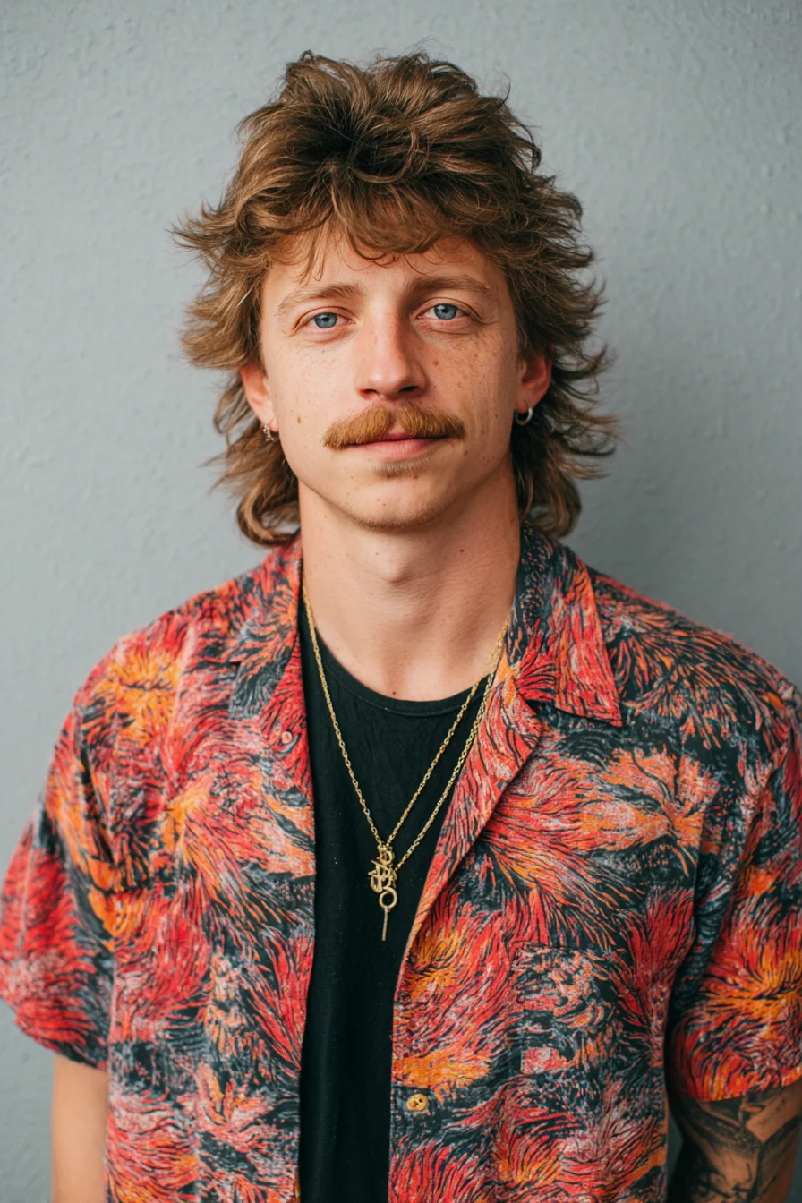 Textured Modern Shag for Men — Layered Mullet with Fringe