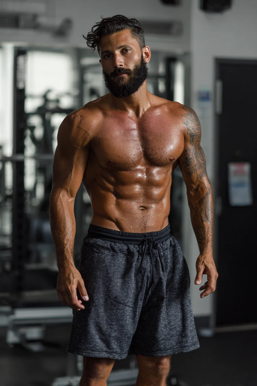 Textured Quiff with Low Taper and Full Beard – Modern Mens Hairstyle