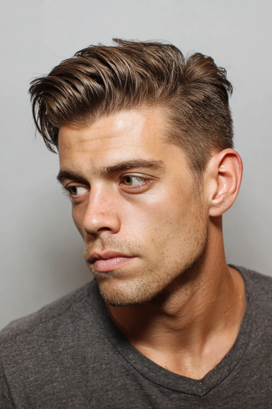 Textured Quiff with Tapered Sides — Mens Medium-Length Hairstyle