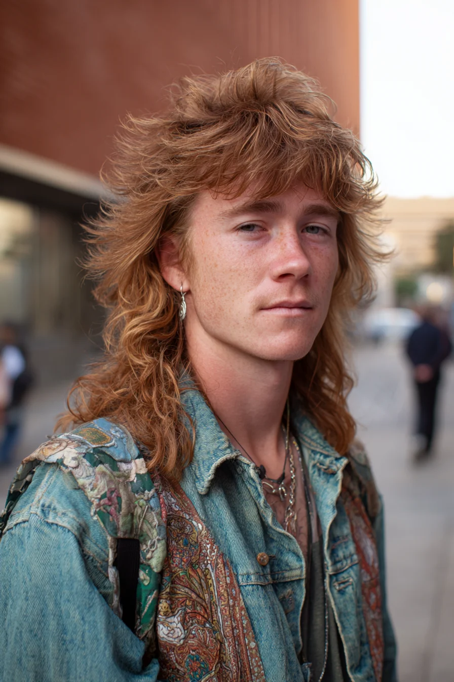 Textured Shag Mullet for Men — Modern Layered Medium-Length Cut