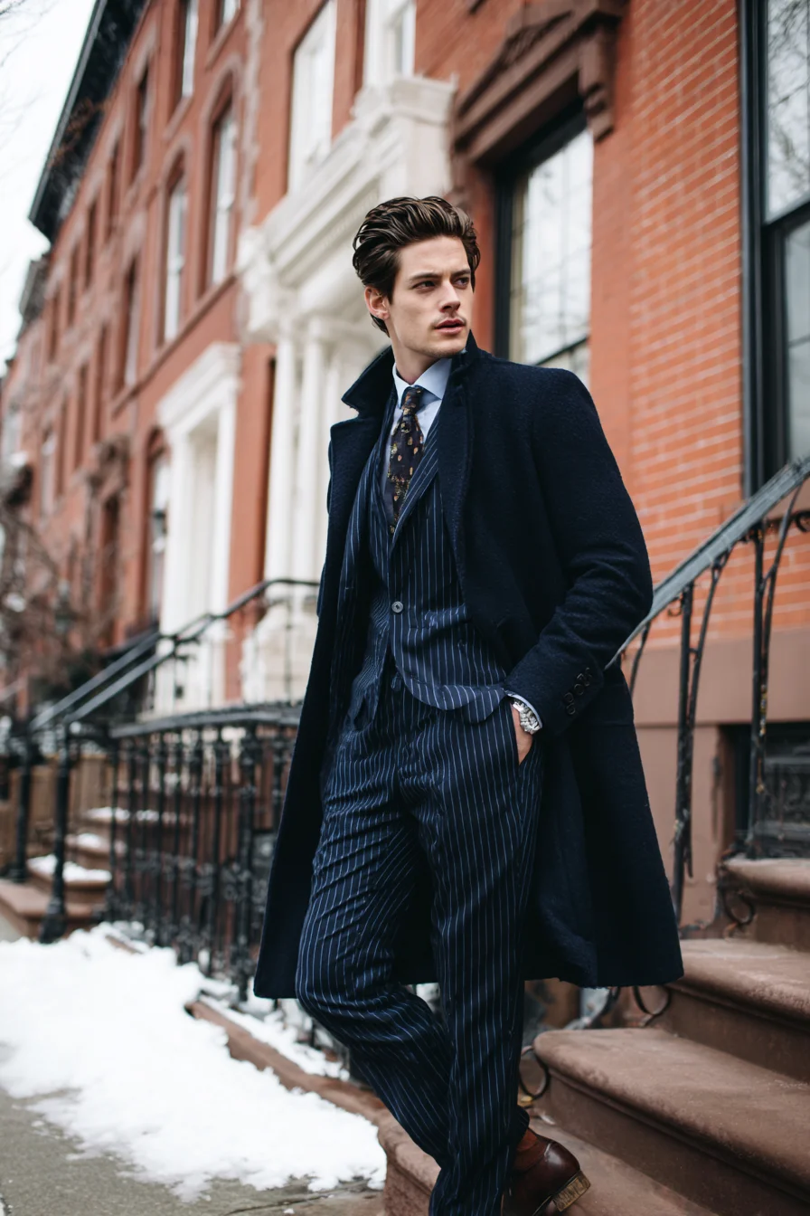 Textured Slicked-Back Pompadour — Modern Medium-Length Men’s Hairstyle