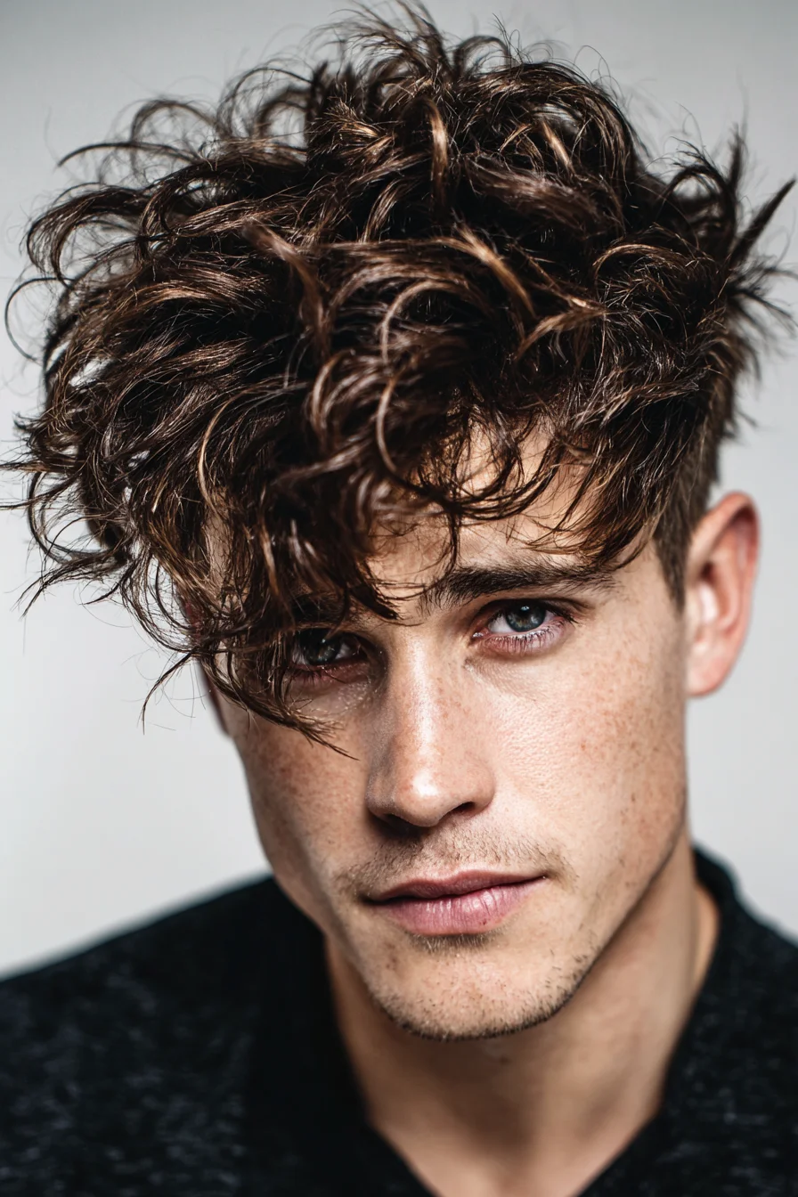 Textured Tousled Curls with Tapered Sides — Modern Mens Cut