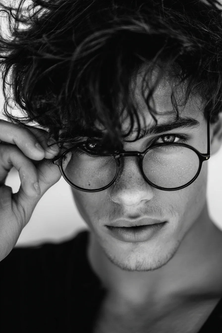 Textured Tousled Fringe for Men — Wavy Messy Top Hairstyle