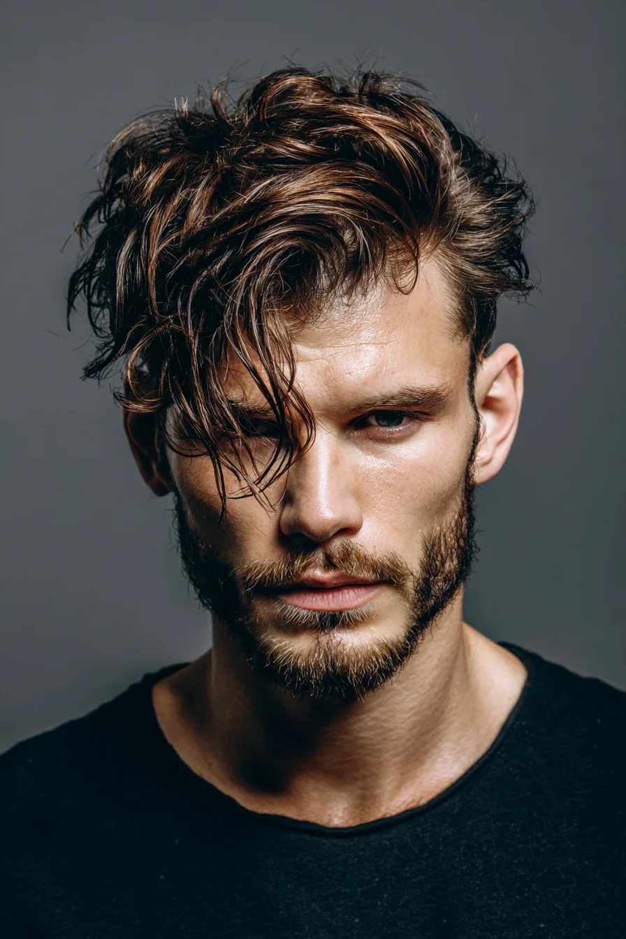 Textured Wavy Fringe with Tapered Sides