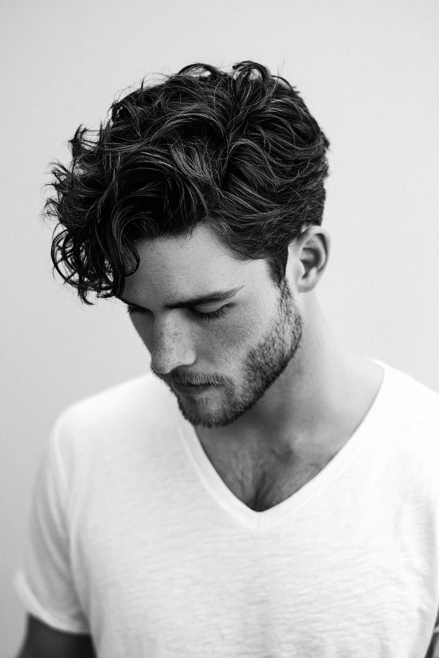 Textured Wavy Top with Tapered Sides — Modern Mens Haircut